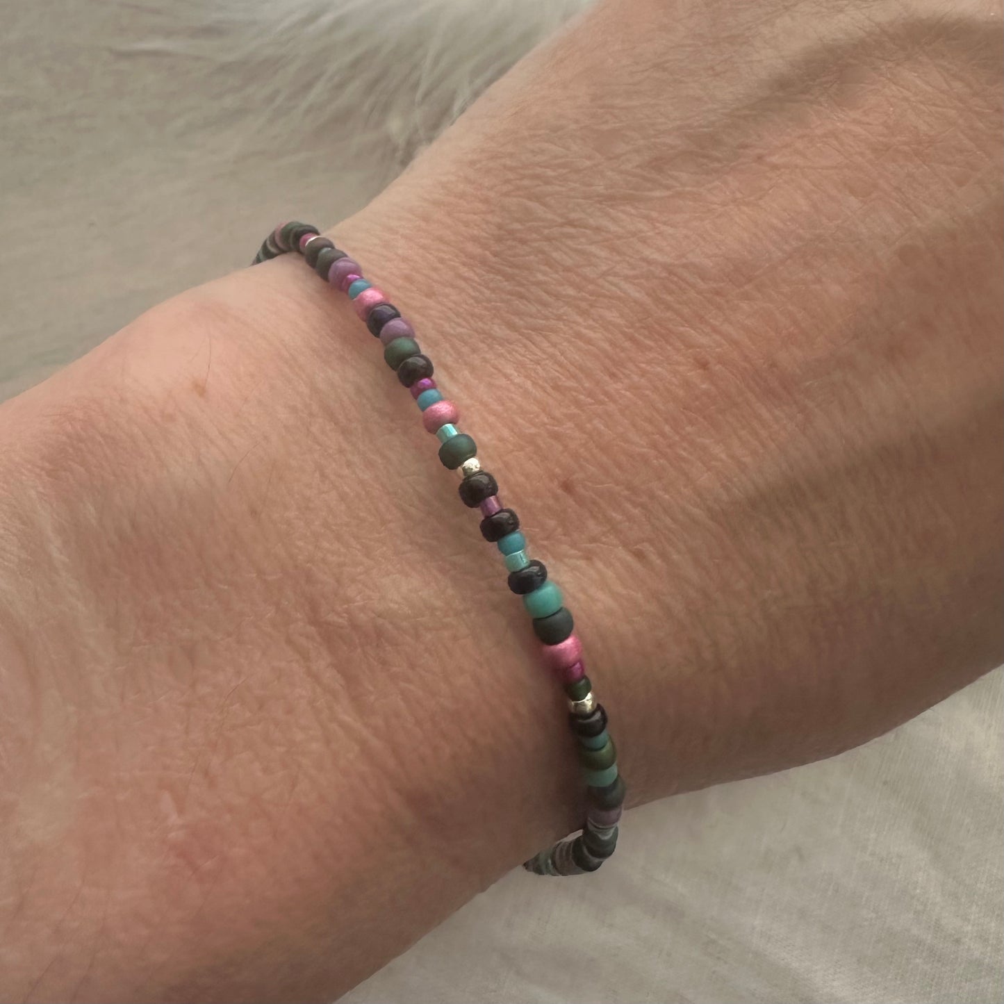 Black and colourful Bracelet with seed beads