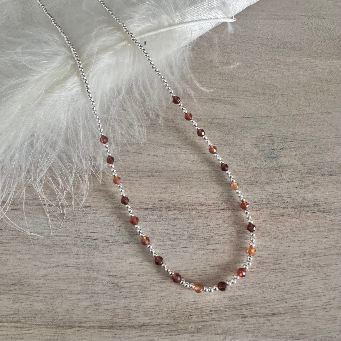 Garnet Necklace Sample Collection 19 inches 3mm & 4mm garnet