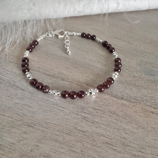 Garnet Bracelet Sample Collection 7-7.5 inches 4mm