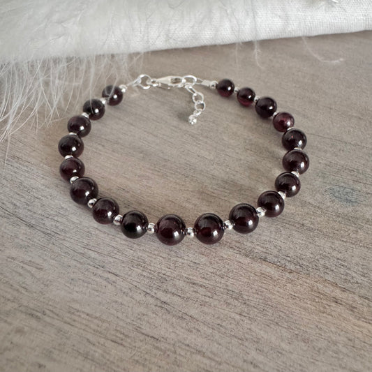 Garnet Bracelet Sample Collection 7-7.5 inches 6mm