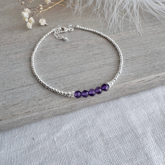 Purple Amethyst Bracelet, February Birthstone