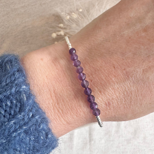 Dainty Amethyst Bracelet, February Birthstone