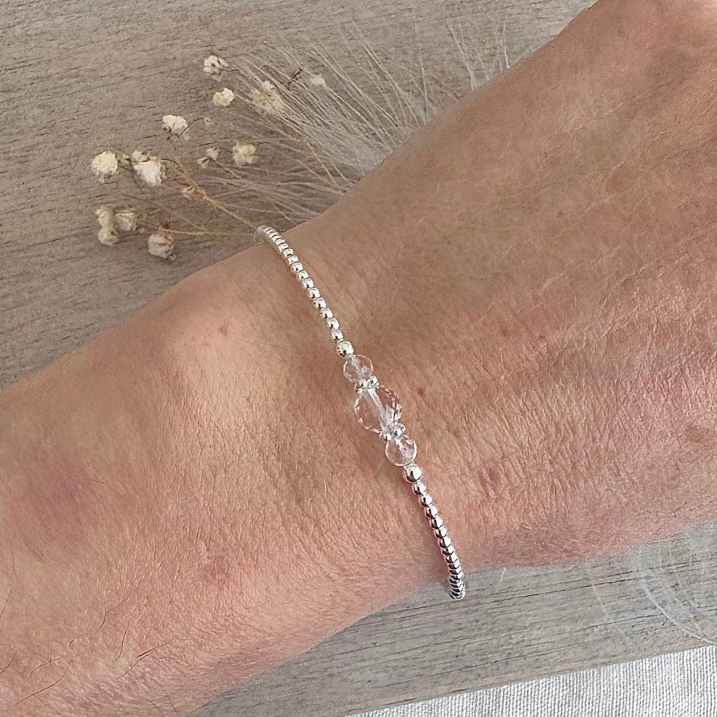 Clear Quartz Bracelet, April Birthstone