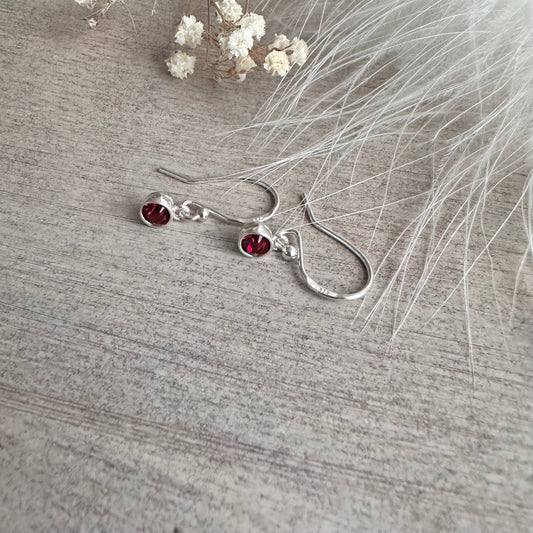 Dainty Drop Earrings birthstone crystal gems