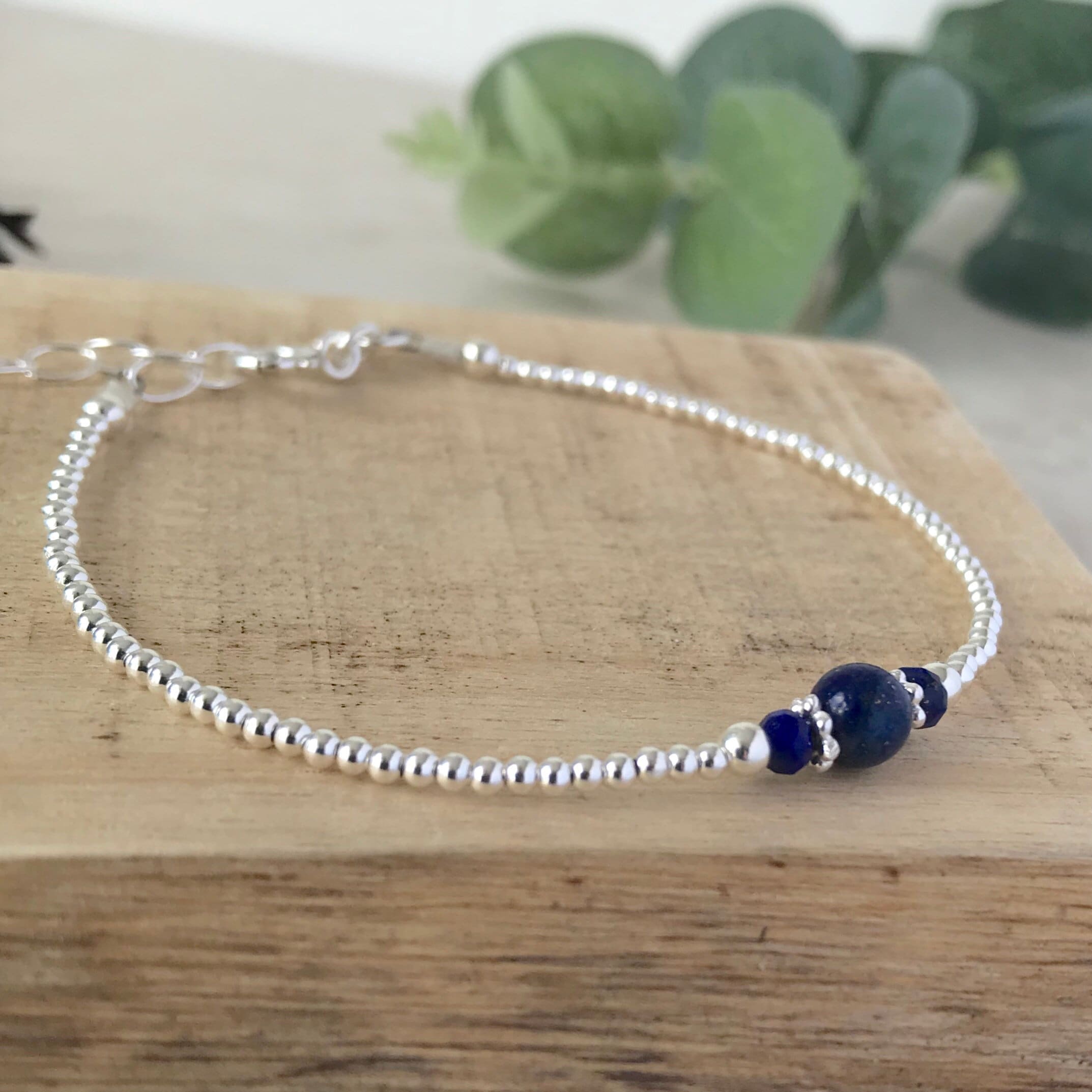 Lapis Lazuli Gemstone Bracelet, Sterling orders Silver Bolo Bracelet, AAA Quality Lapis Lazuli Bracelet, Gifts for Her