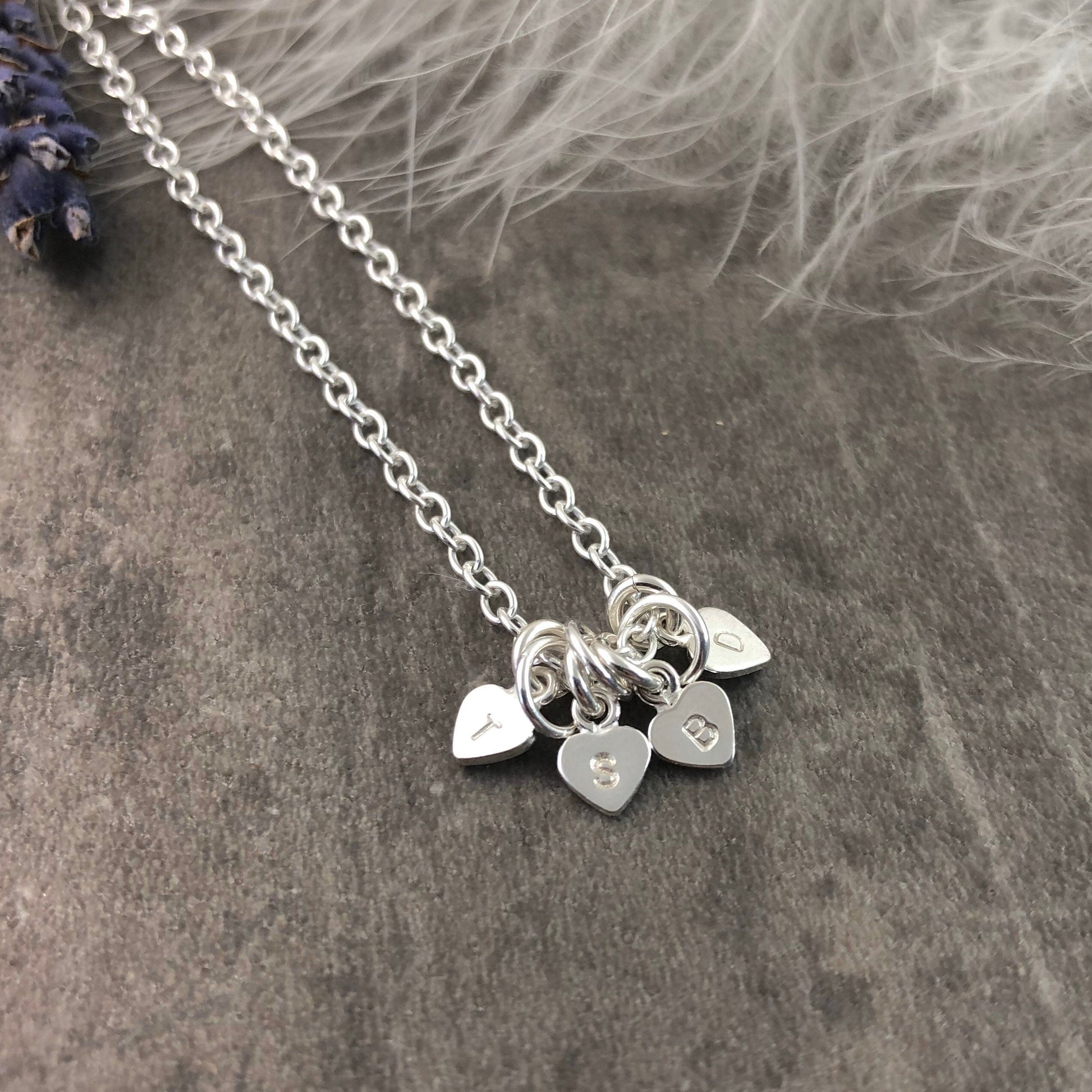 Very Dainty Personalised Necklace with family initials in Sterling Silver