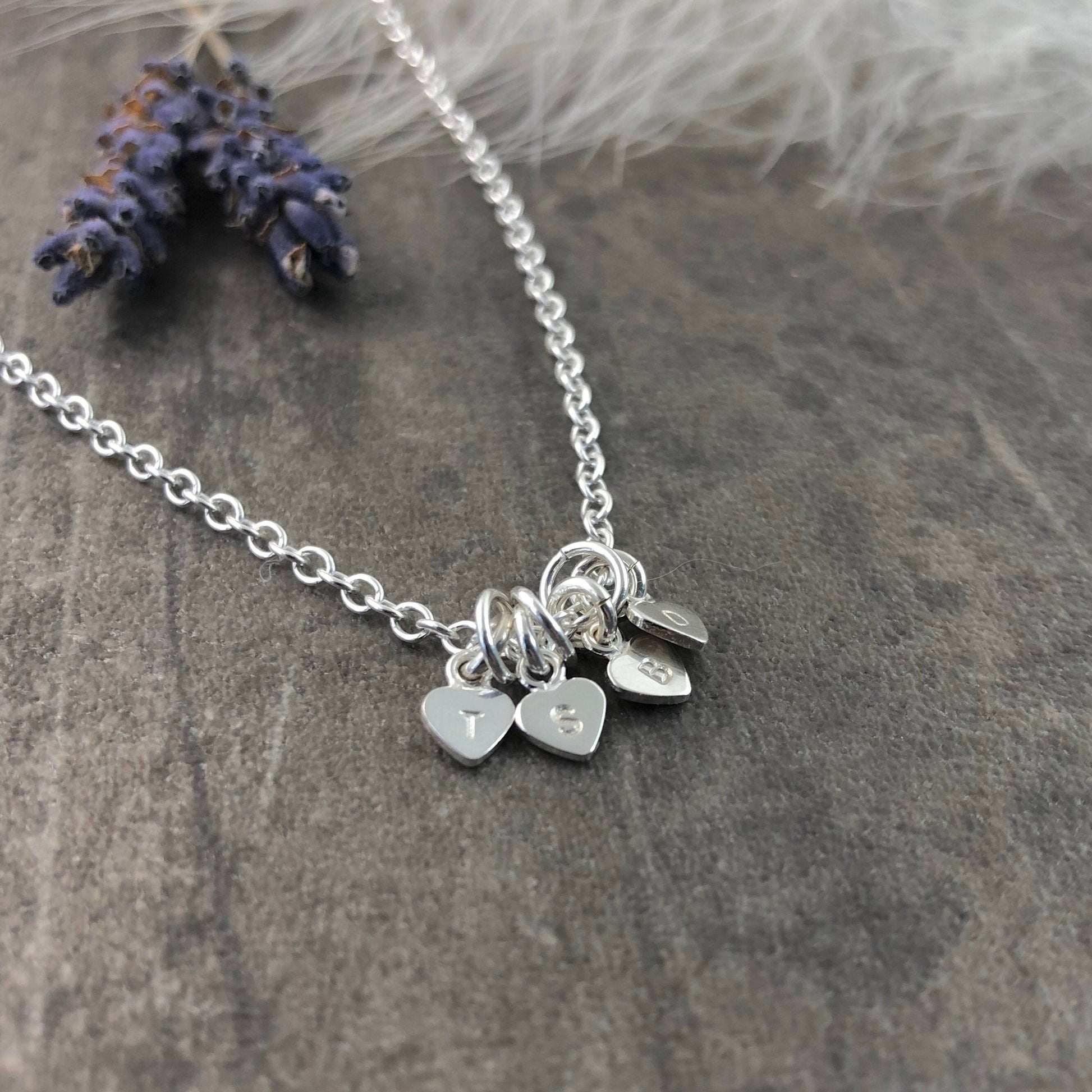 Very Dainty Personalised Necklace with family initials in Sterling Silver