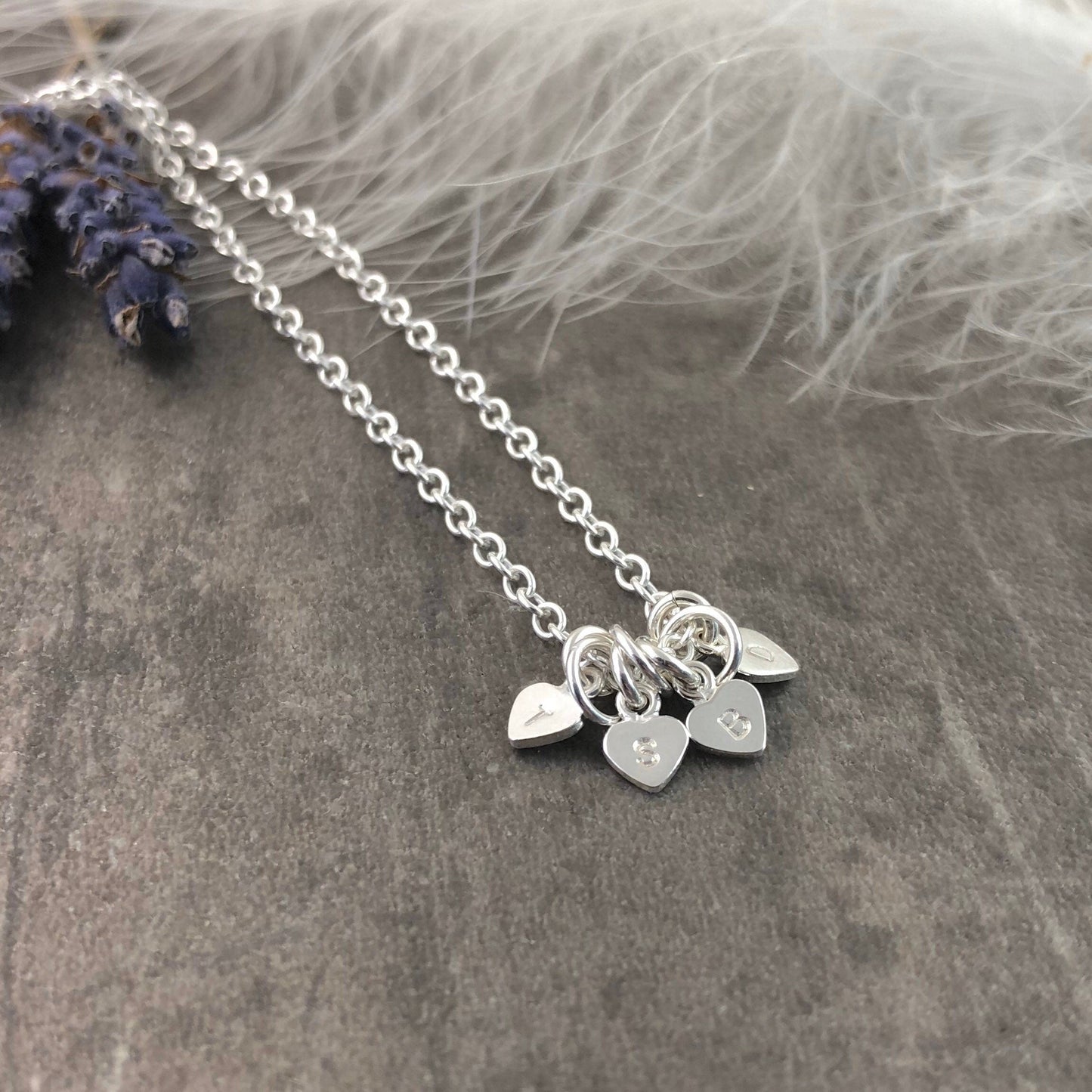 Very Dainty Personalised Necklace with family initials in Sterling Silver