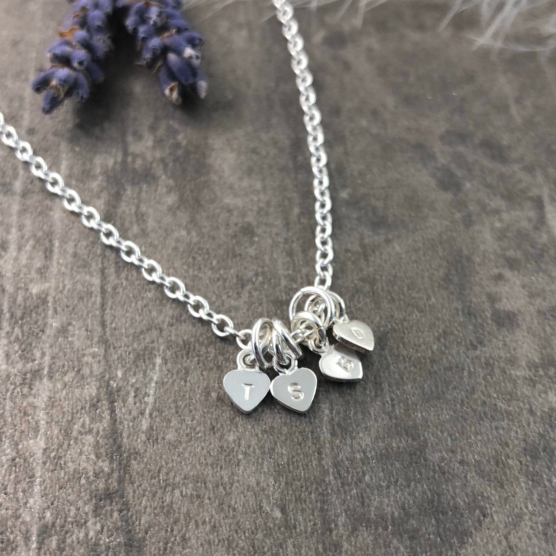 Very Dainty Personalised Necklace with family initials in Sterling Silver