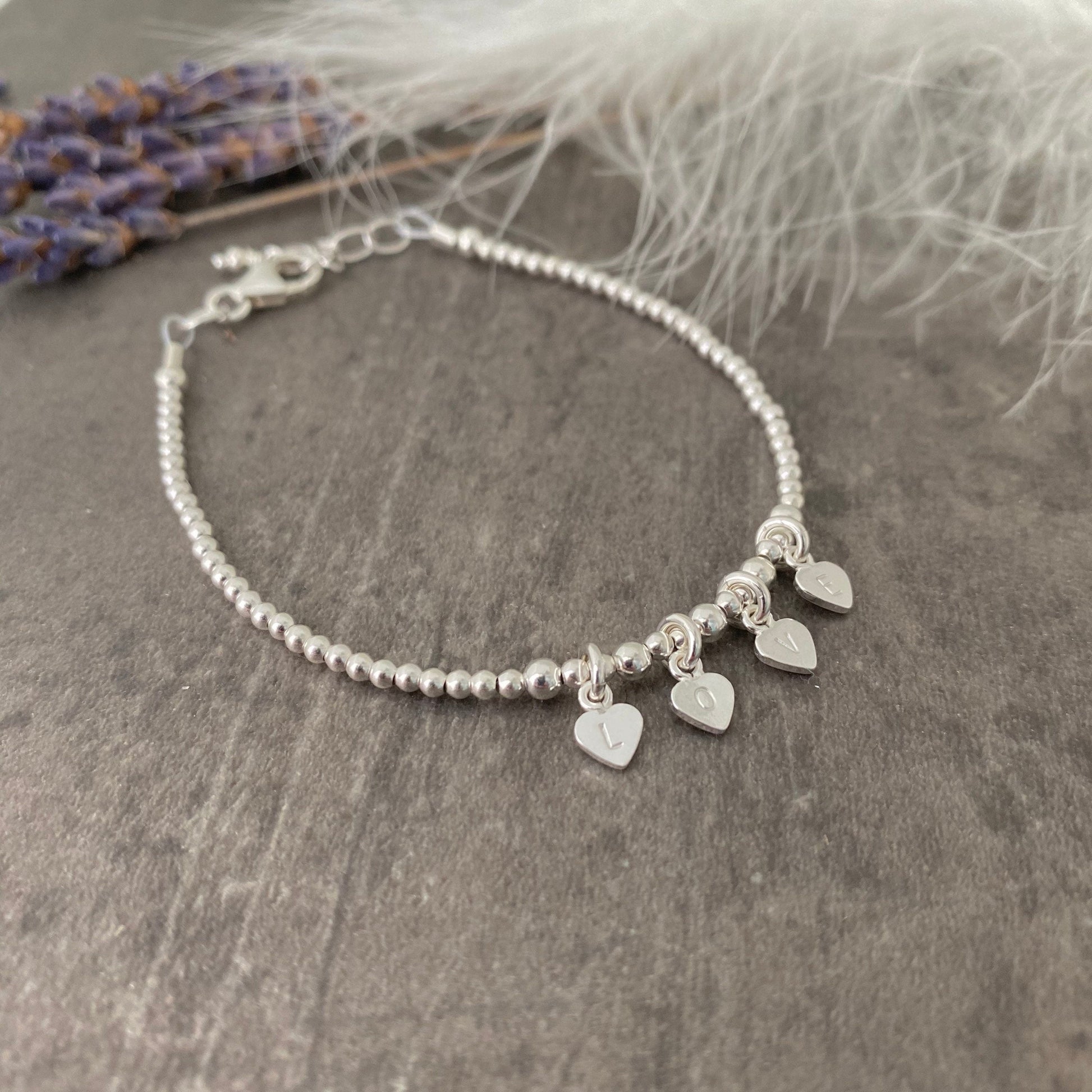 Sterling silver LOVE Bracelet, Gift for wife