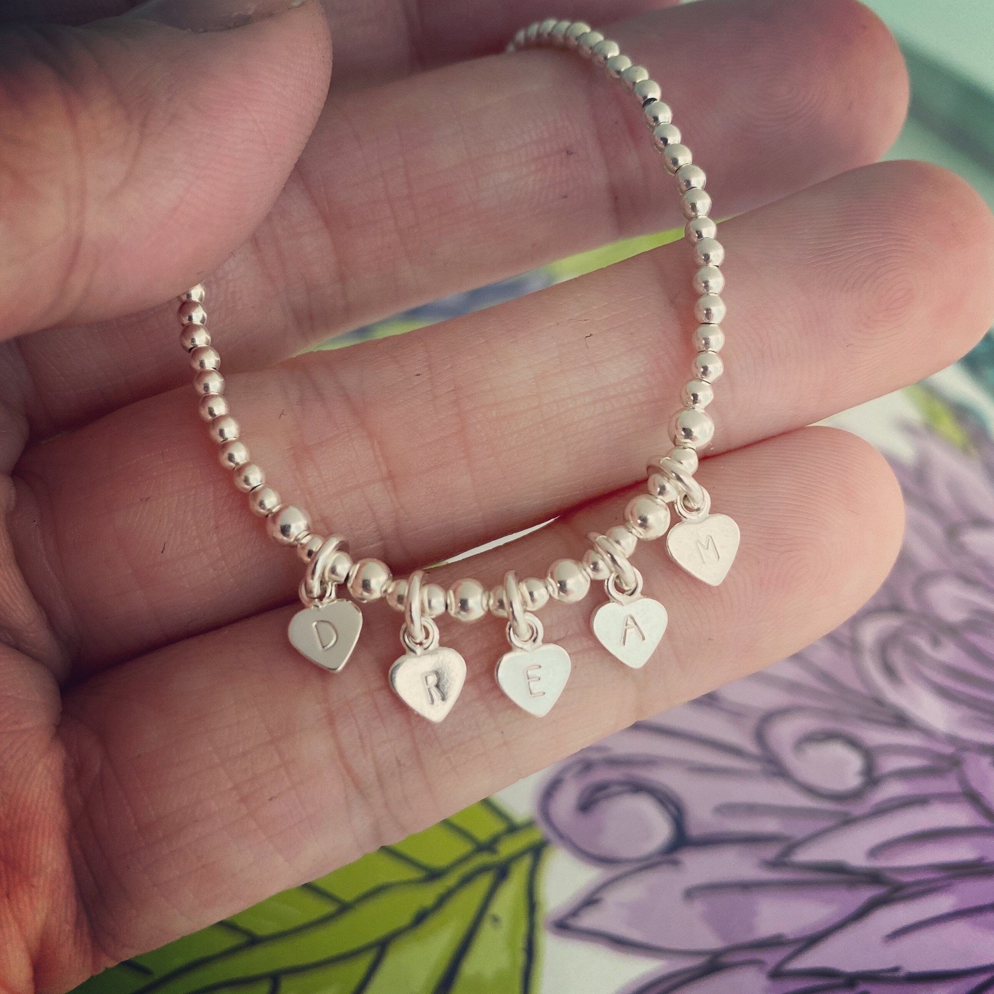 Sterling silver Dream Bracelet, Personalised Word Bracelet, Dainty Sterling Silver Jewellery