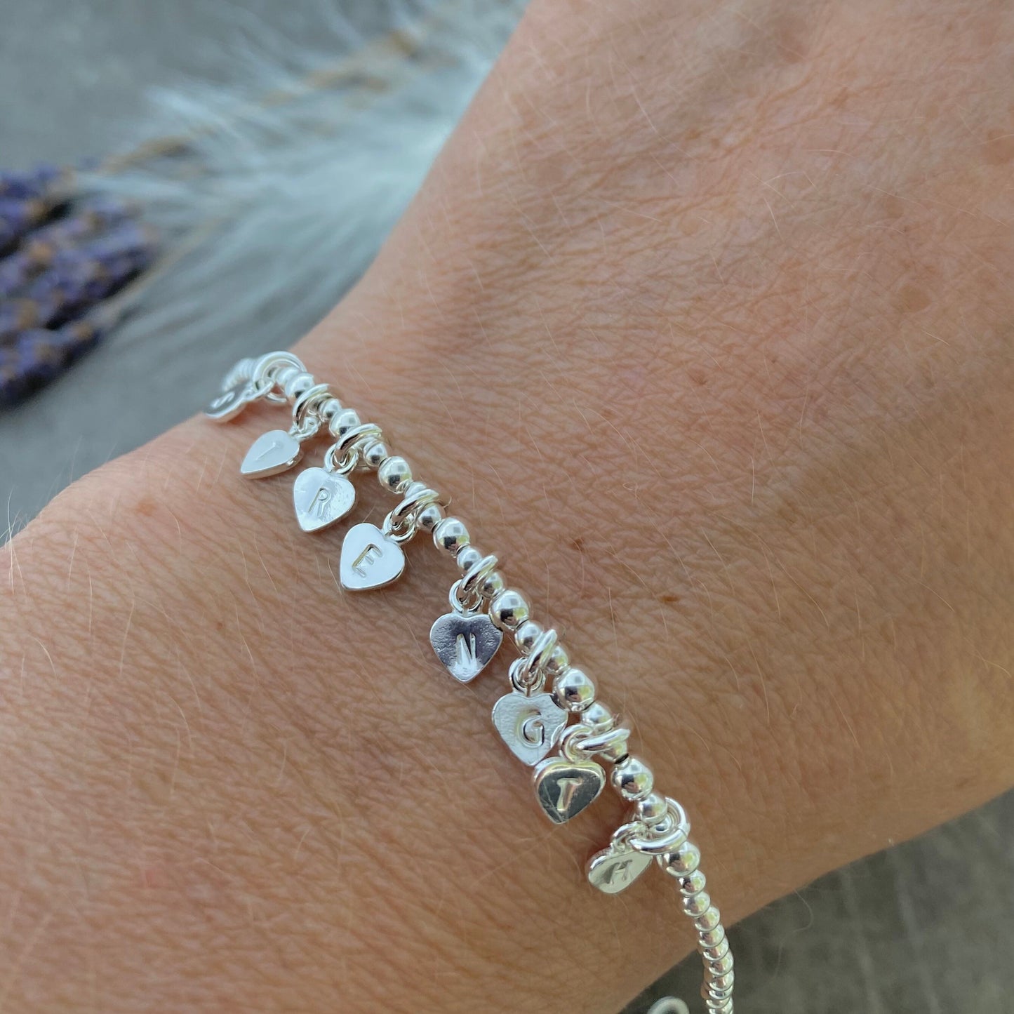 Dainty STRENGTH Bracelet in Sterling Silver, Positive Word Bracelet