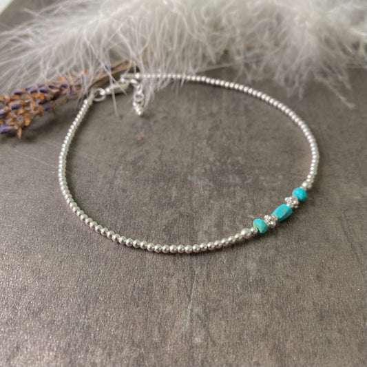 Dainty Turquoise Anklet, Ankle Bracelet