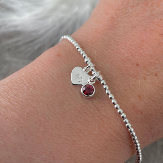 40th Birthday Milestone Gift, Dainty Bracelet with Cubic Zirconia Birthstone