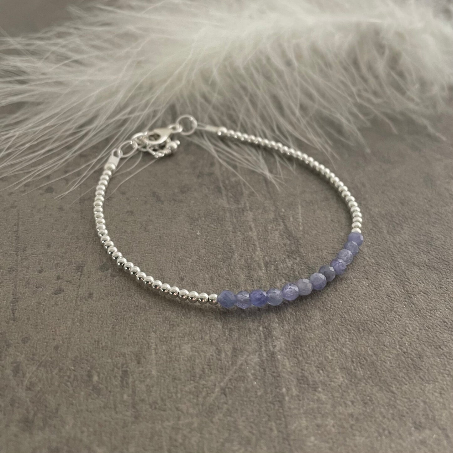 Skinny Tanzanite Bracelet, December Birthstone bracelet nft