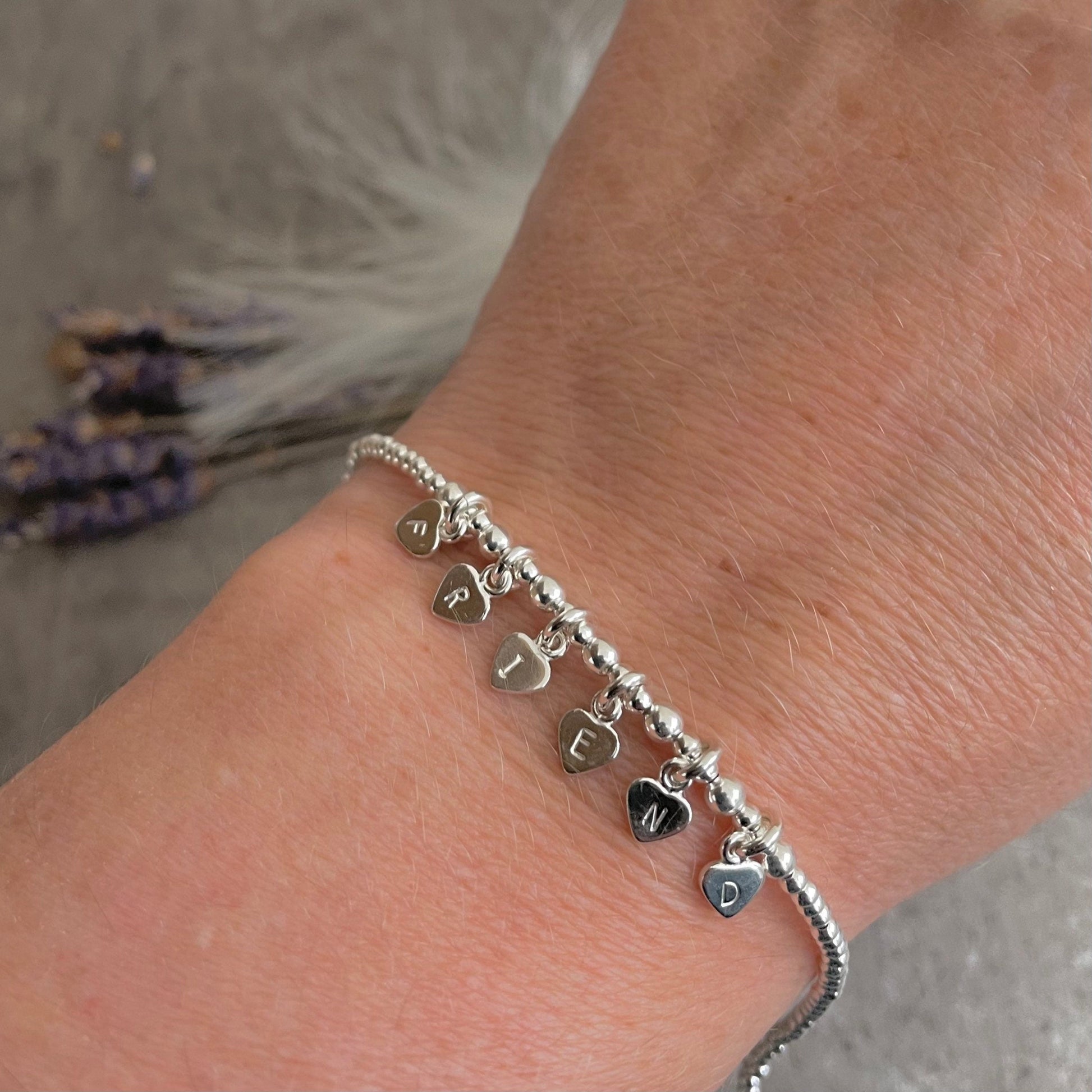 Dainty Friend Charm Bracelet, Friend Christmas Gift, Sterling Silver Jewellery for Friend