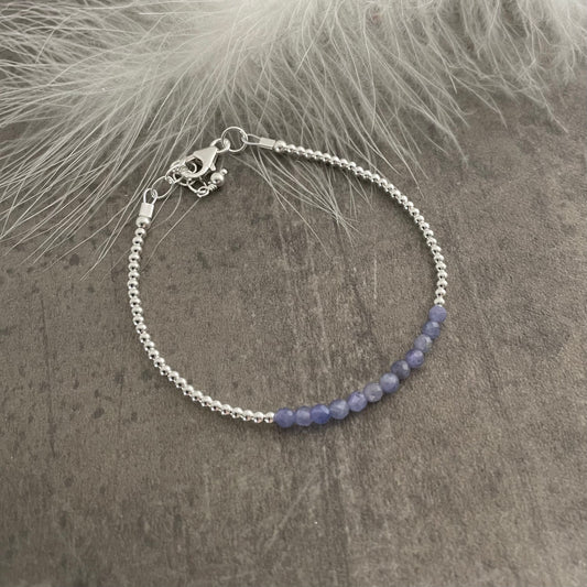 Skinny Tanzanite Bracelet, December Birthstone bracelet