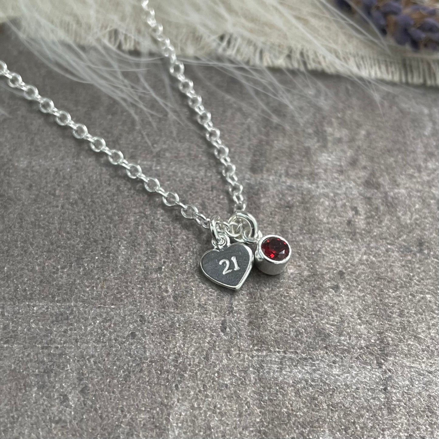 Birthday Birthstone Necklace, 16th 18th 21st 30th 40th 50th