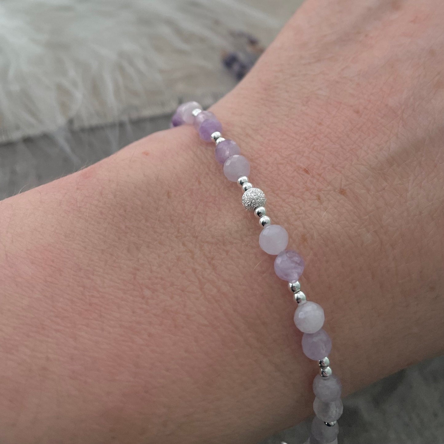 Light Amethyst Bracelet in Sterling Silver, February Birthstone Bracelet nft