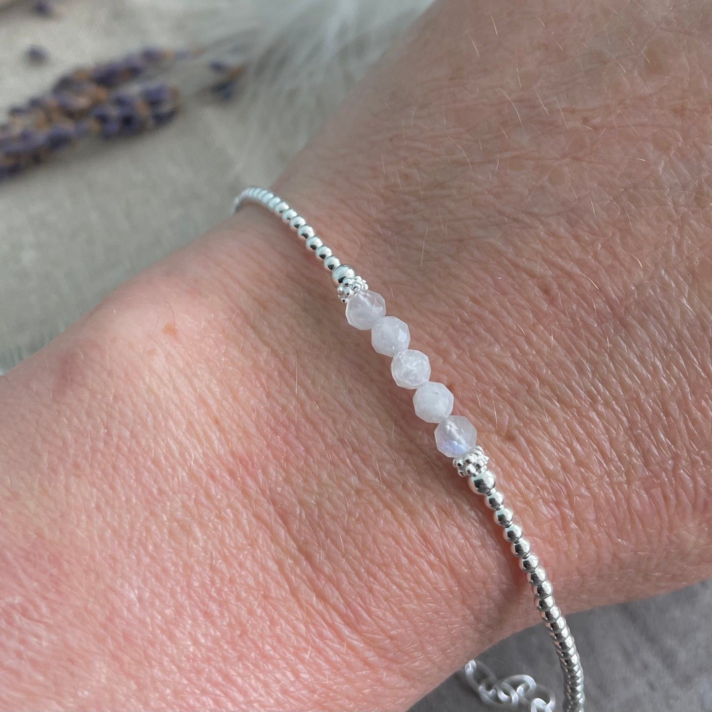 Rainbow Moonstone Bracelet, June Birthstone