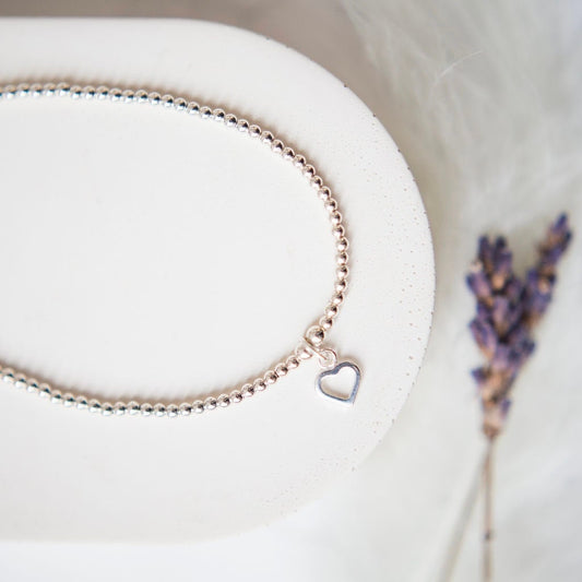 Heart Charm Bracelet, Bracelet for Love