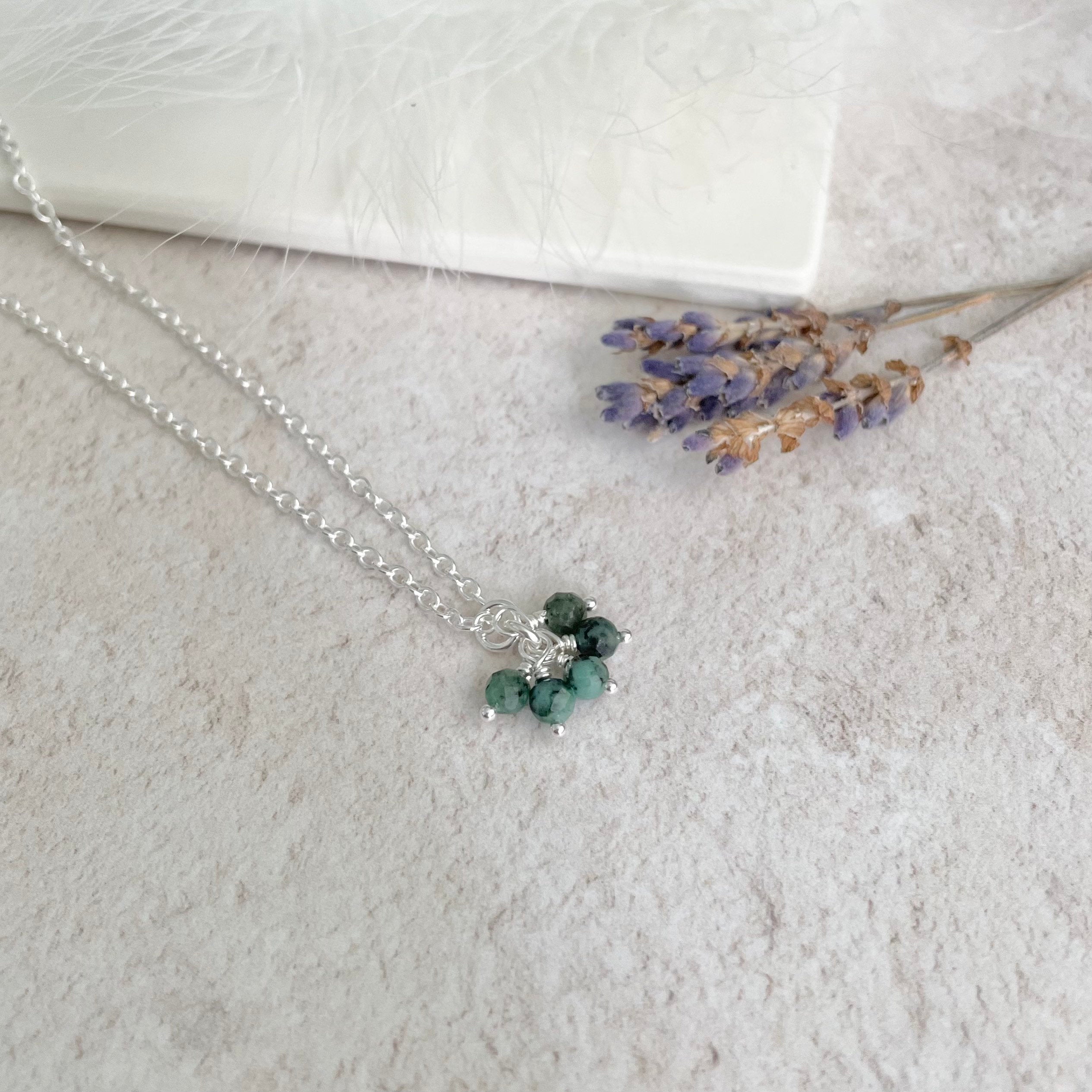 Dainty clearance emerald necklace