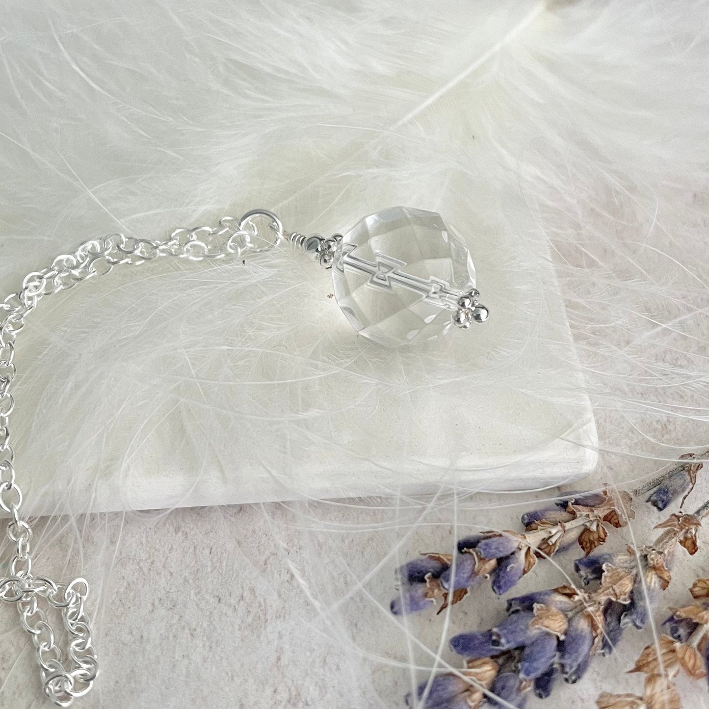 Clear Quartz necklace, april birthstone