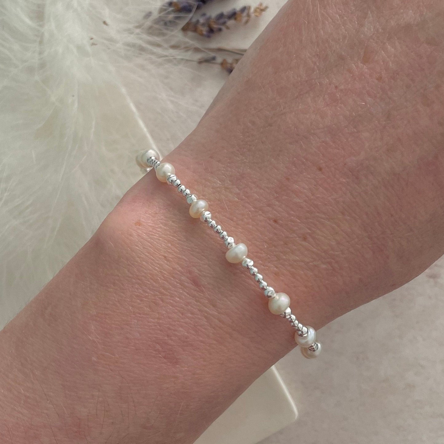 Sterling Silver and Pearl Bracelet, June Birthstone Pearl Jewellery