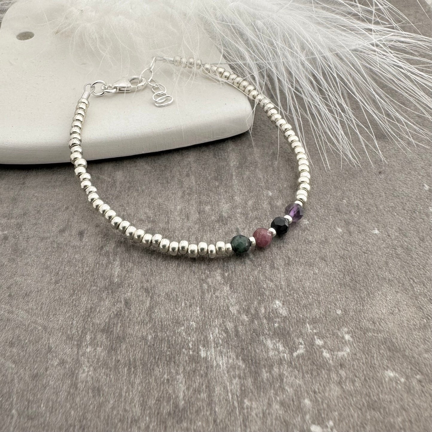 Family Birthstones Seed Bead Bracelet for Mum, with Childrens birthstones