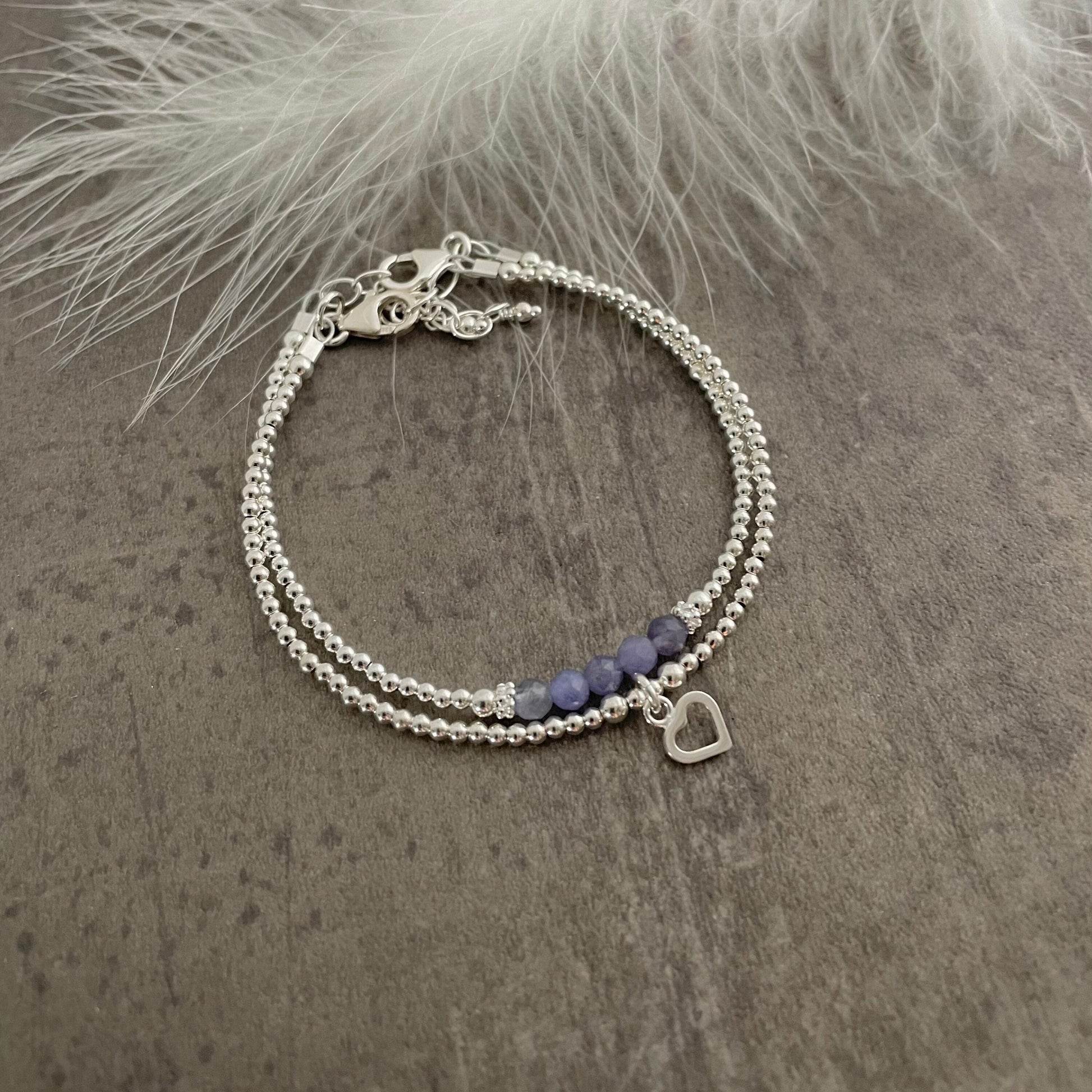 Set of Tanzanite Stacking Bracelets, December Birthstone, Bracelet Set for December Birthdays