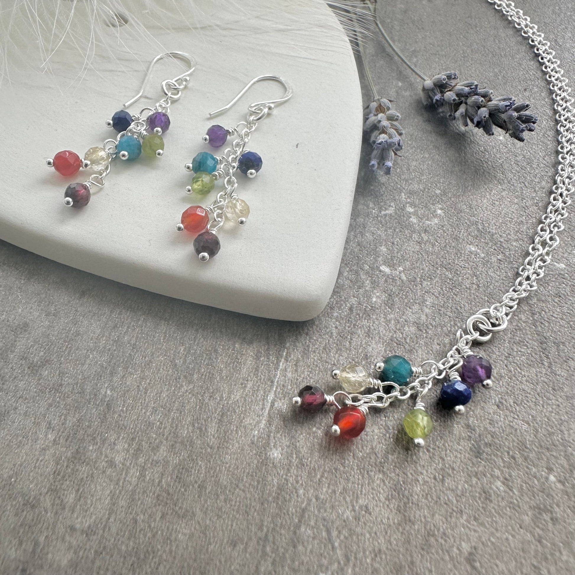 Rainbow Pendant Necklace, Gemstone Jewellery