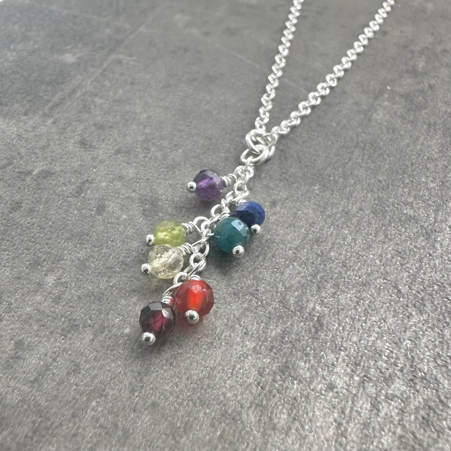 Rainbow Pendant Necklace, Gemstone Jewellery