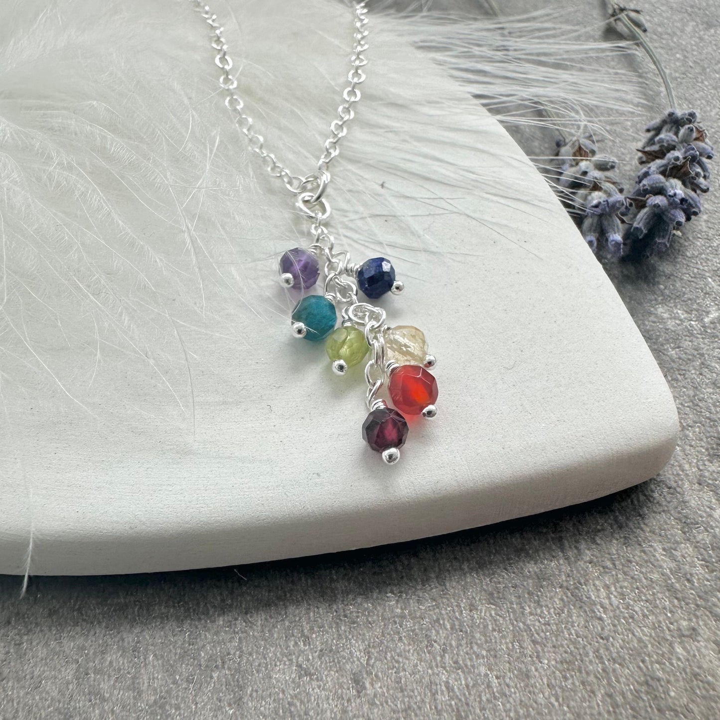 Rainbow Pendant Necklace, Gemstone Jewellery