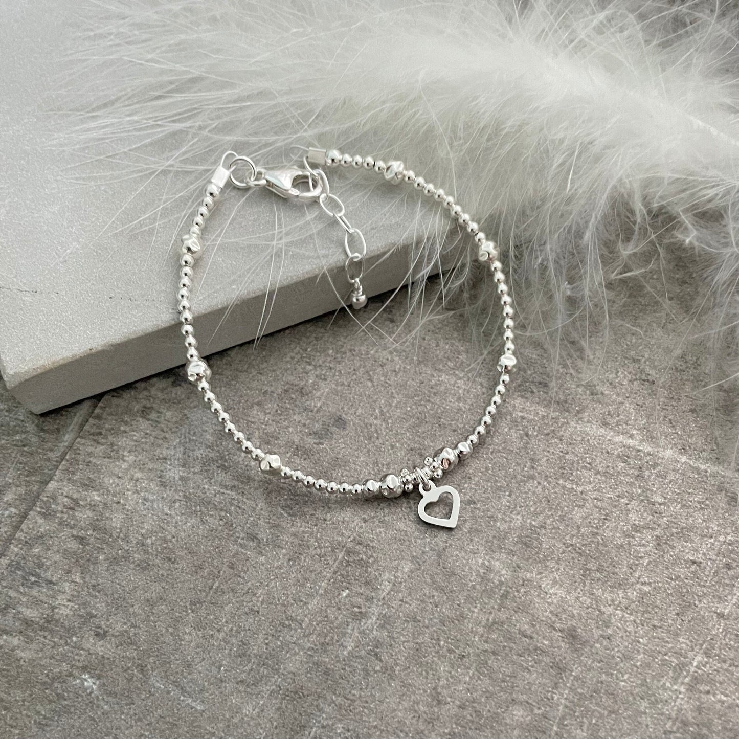 A Dainty Love Heart Charm Bracelet, Bracelet for Wife Girlfriend