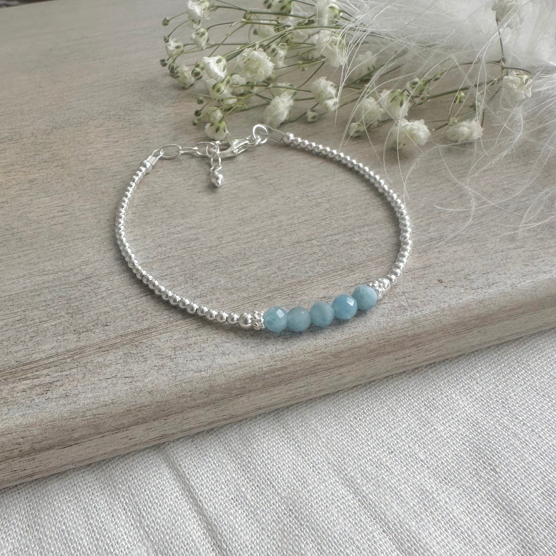 Pale Aquamarine Bracelet, March Birthstone nft