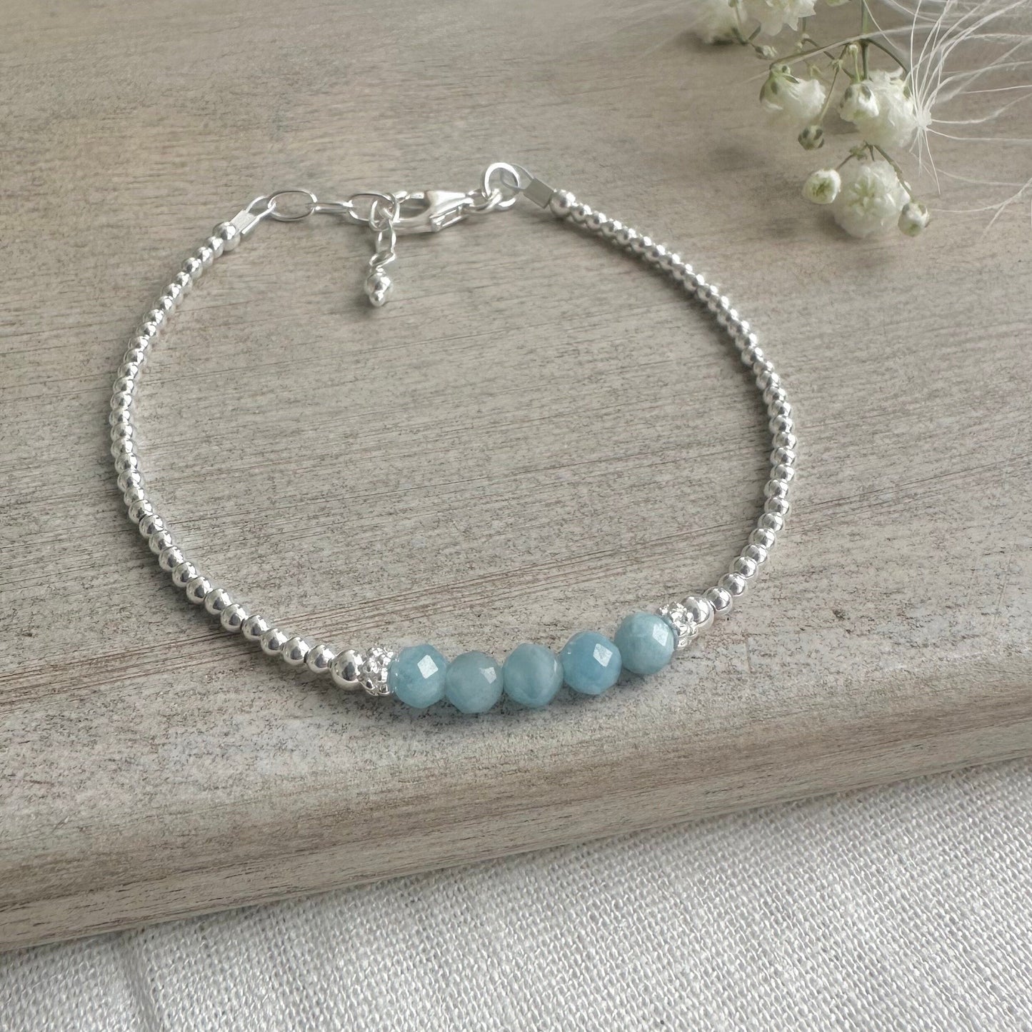 Pale Aquamarine Bracelet, March Birthstone nft