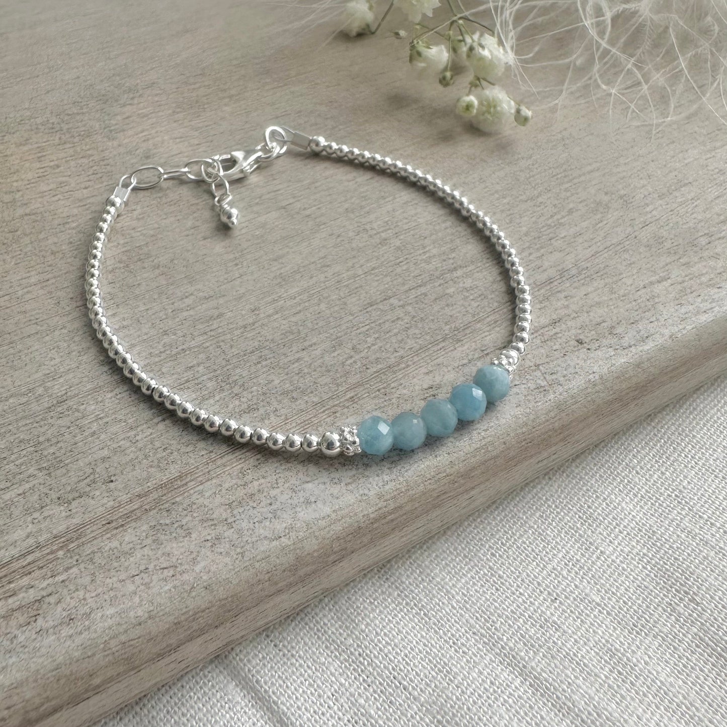 Pale Aquamarine Bracelet, March Birthstone nft