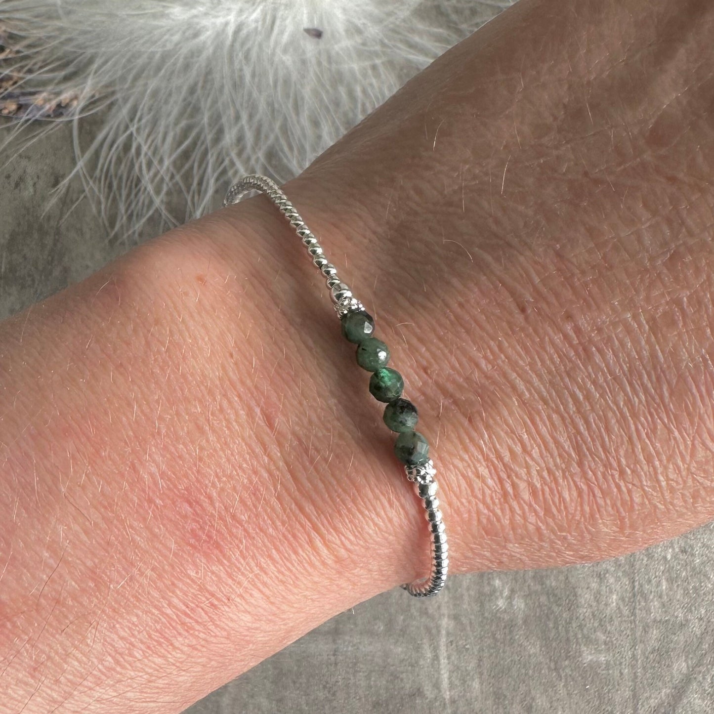 Green Emerald Bracelet, May Birthstone