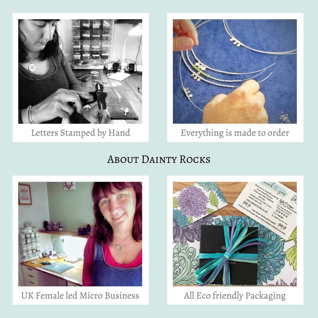 four different pictures of a woman making jewelry