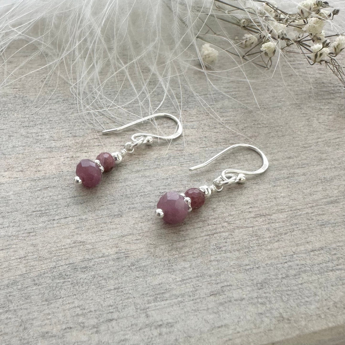 July Birthstone Ruby Earrings, Ruby Jewellery