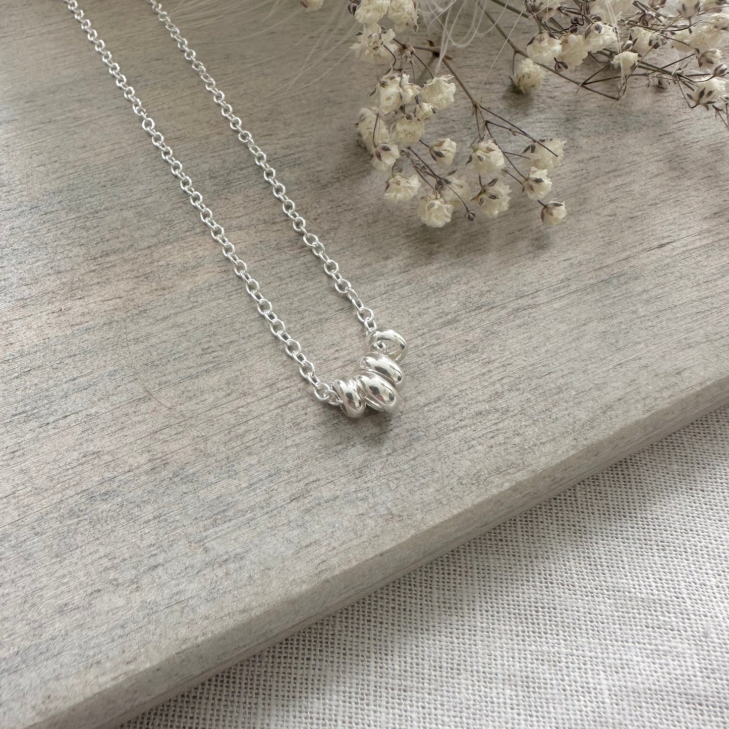 40th Birthday Gift 4 Beads 4 Decades Necklace, Jewellery Gift for Her 40th in Sterling Silver