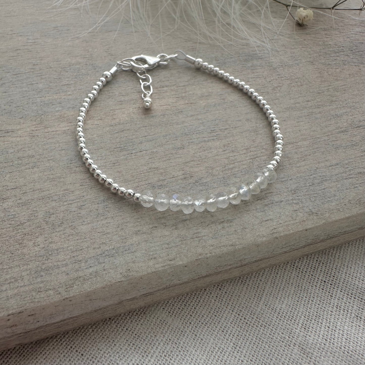 Dainty Moonstone bracelet, June Birthstone