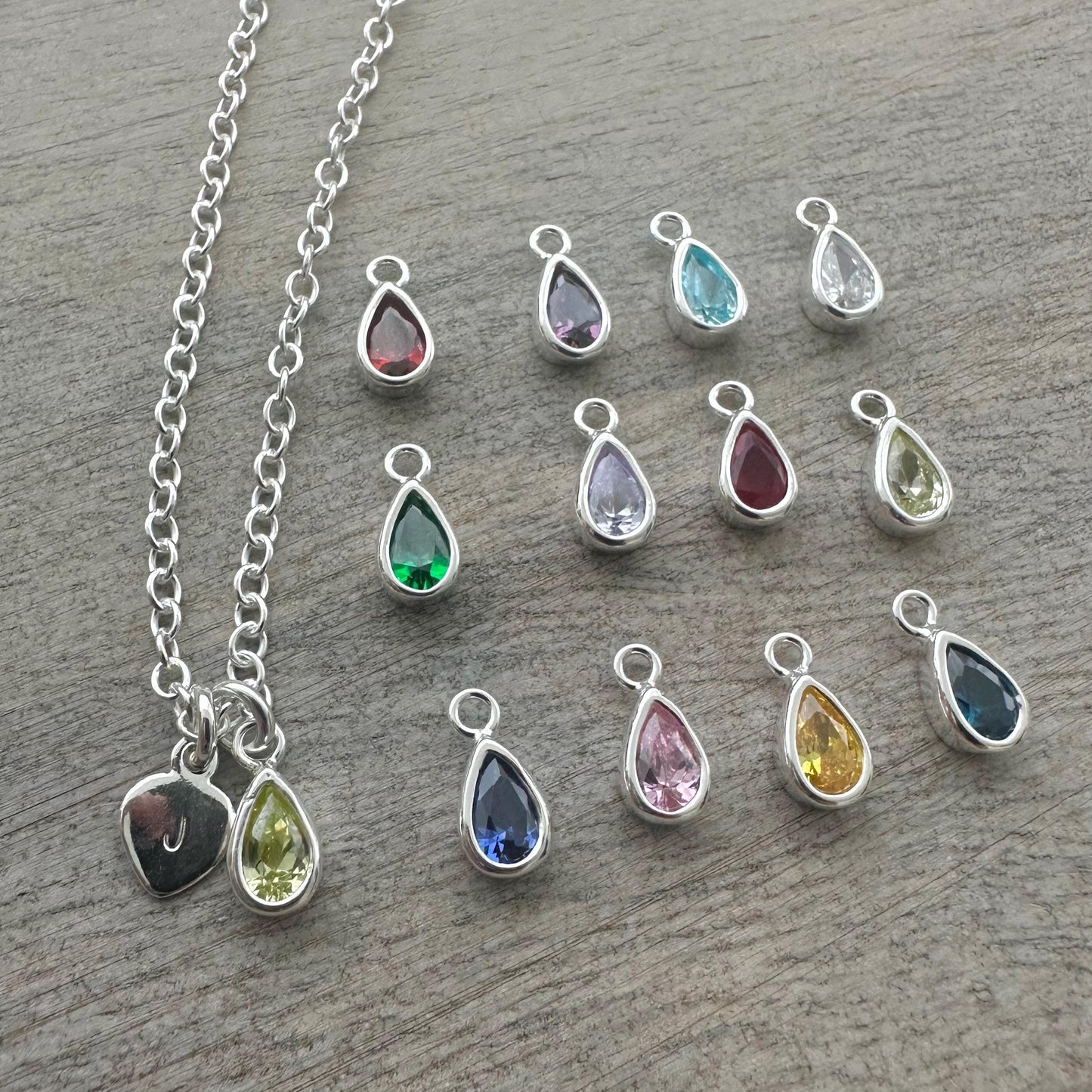 Personalised August CZ Crystal Birthstone Initial Necklace, August Birthday gift for women, birthstone jewellery gift for her