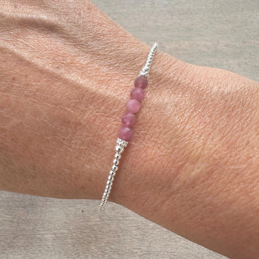 Pink Tourmaline Bracelet, October Birthstone