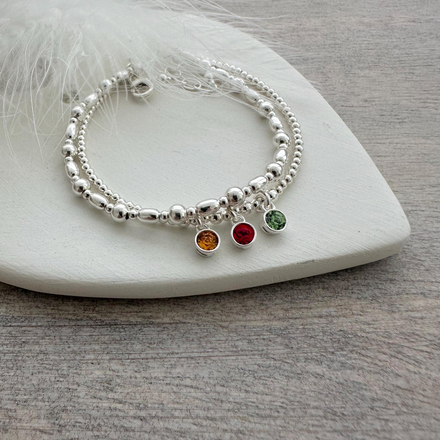 Crystal Birthstone Bracelet Set For Mums for Mothers Day & Christmas, Family Birthstone Jewellery Sentimental Gifts