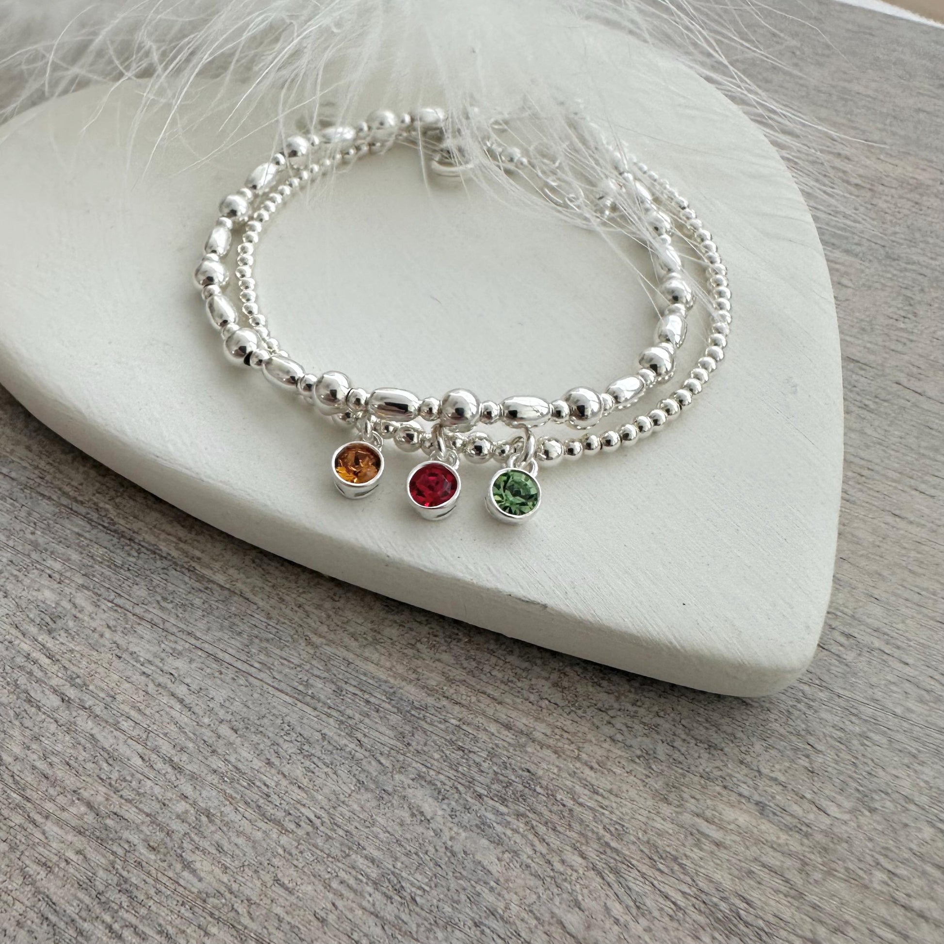 Crystal Birthstone Bracelet Set For Mums for Mothers Day & Christmas, Family Birthstone Jewellery Sentimental Gifts