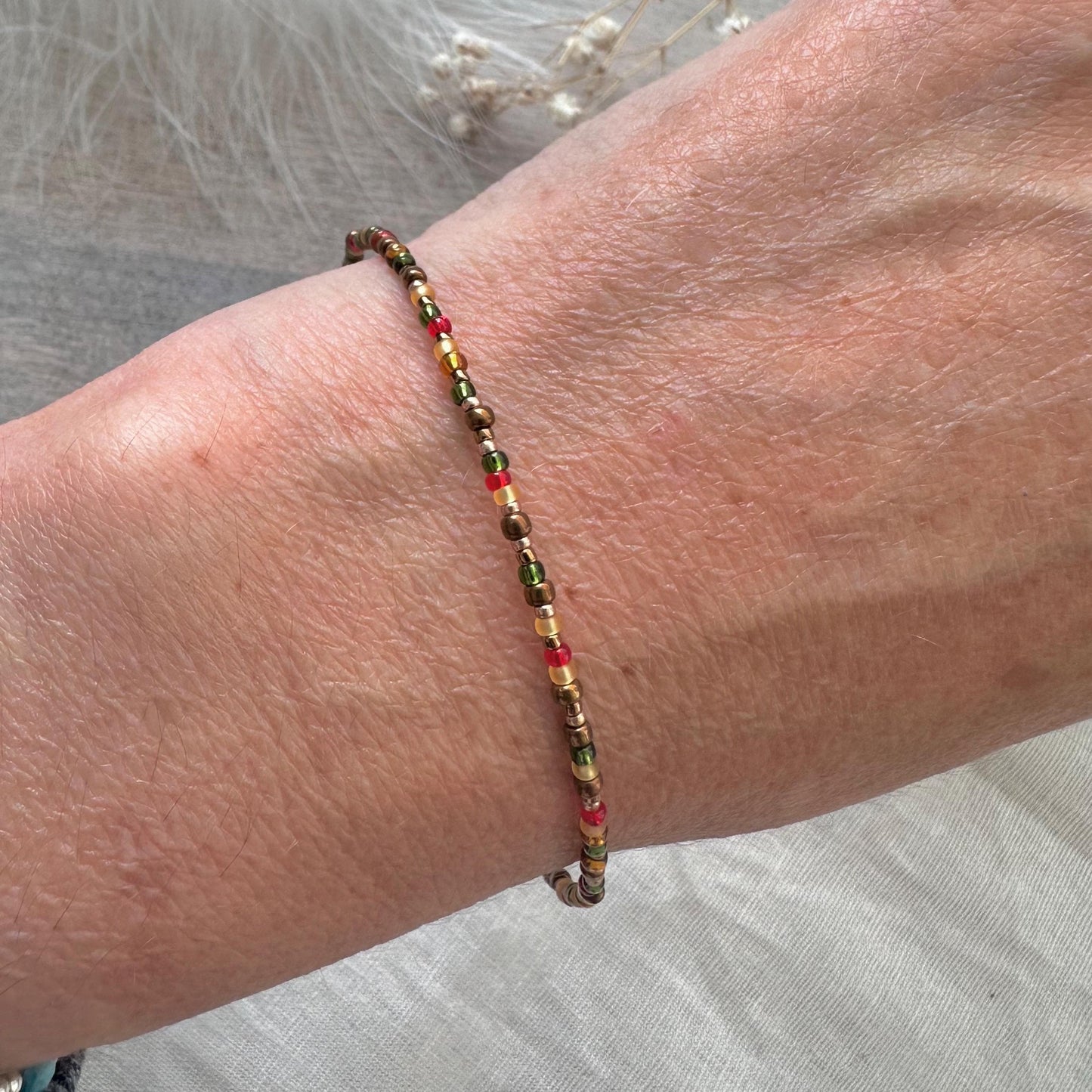 Autumn Colours Bracelet with seed beads v1