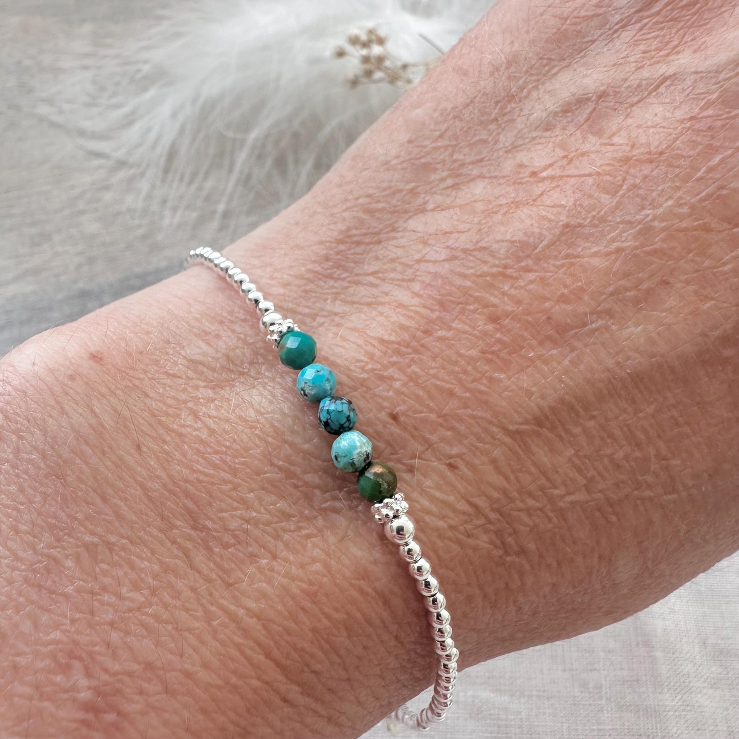 Set of Turquoise Stacking Bracelets, December Birthstone