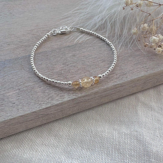 Yellow Citrine Bracelet, , November Birthstone Sterling Silver