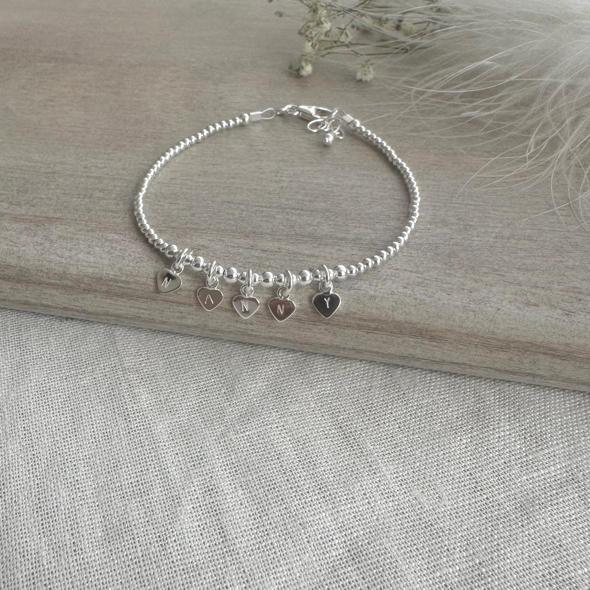 Nanny Charm Bracelet, Nanny Christmas gift, Sterling Silver Jewellery for Grandma, Mother’s Day gift